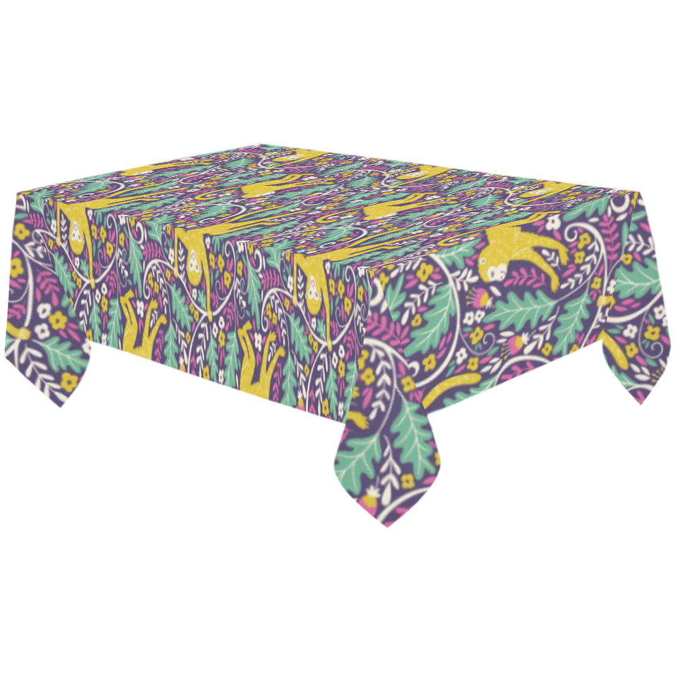 Cute yellow monkey leaves pattern Tablecloth