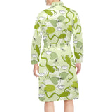 Cute frog dragonfly pattern Men's Long Sleeve Belted Night Robe