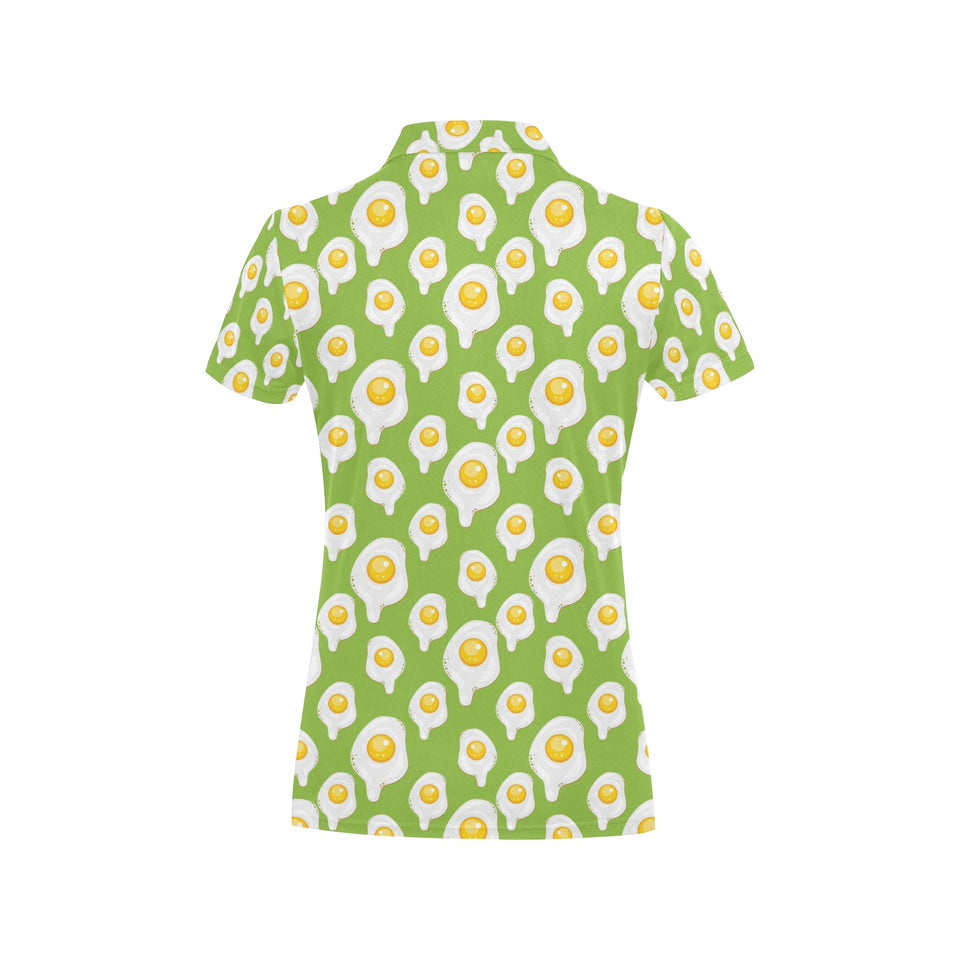 Fried Eggs Pattern Print Design 01 Women's All Over Print Polo Shirt