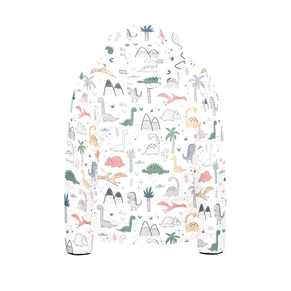 Cute cartoon dinosaurs tree pattern Kids' Boys' Girls' Padded Hooded Jacket