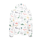 Cute cartoon dinosaurs tree pattern Kids' Boys' Girls' Padded Hooded Jacket