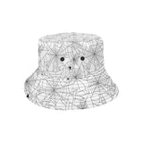 Spider web cobweb pattern white background Unisex Bucket Hat