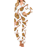 Paint Guitar Pattern Women's Long Pajama Set
