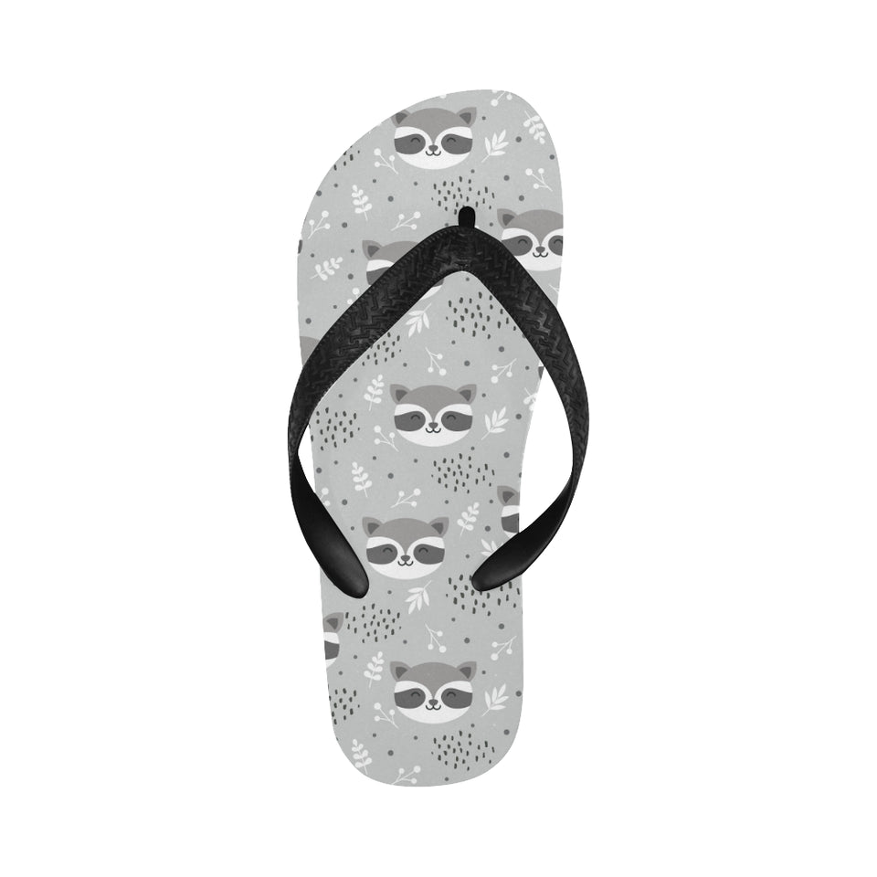 Cute raccoons leaves dot Unisex Flip Flops