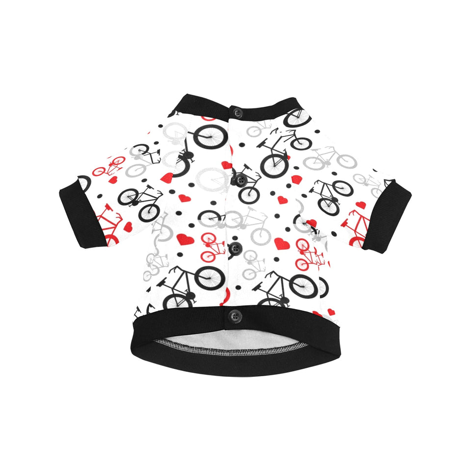Bicycle Pattern Print Design 04 All Over Print Pet Dog Round Neck Fuzzy Shirt