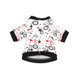 Bicycle Pattern Print Design 04 All Over Print Pet Dog Round Neck Fuzzy Shirt