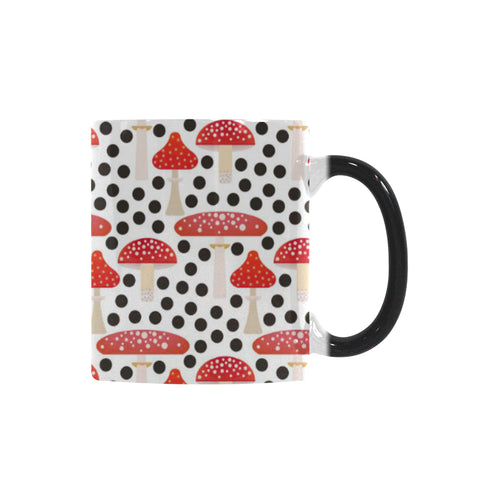 Red mushroom dot pattern Morphing Mug Heat Changing Mug