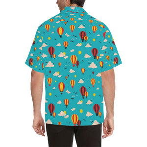 Hot Air Balloon Sky Pattern Men's All Over Print Hawaiian Shirt