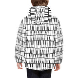 Piano Pattern Print Design 03 Kids' Boys' Girls' Padded Hooded Jacket
