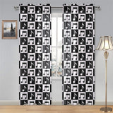 Music Notes Pattern Print Design 01 Gauze Curtain
