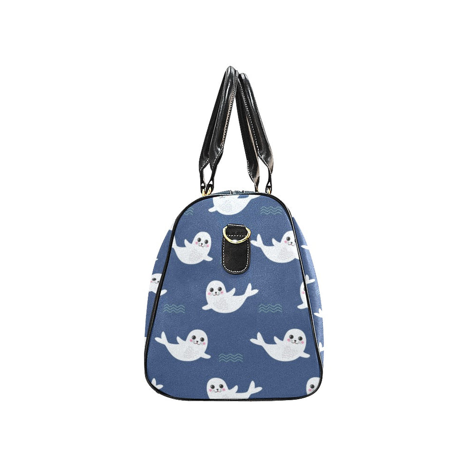 Cute white baby sea lion seal pattern Travel Bag