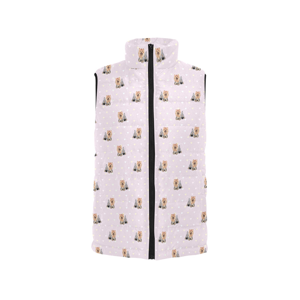 Yorkshire Terrier Pattern Print Design 02 Men's Padded Vest