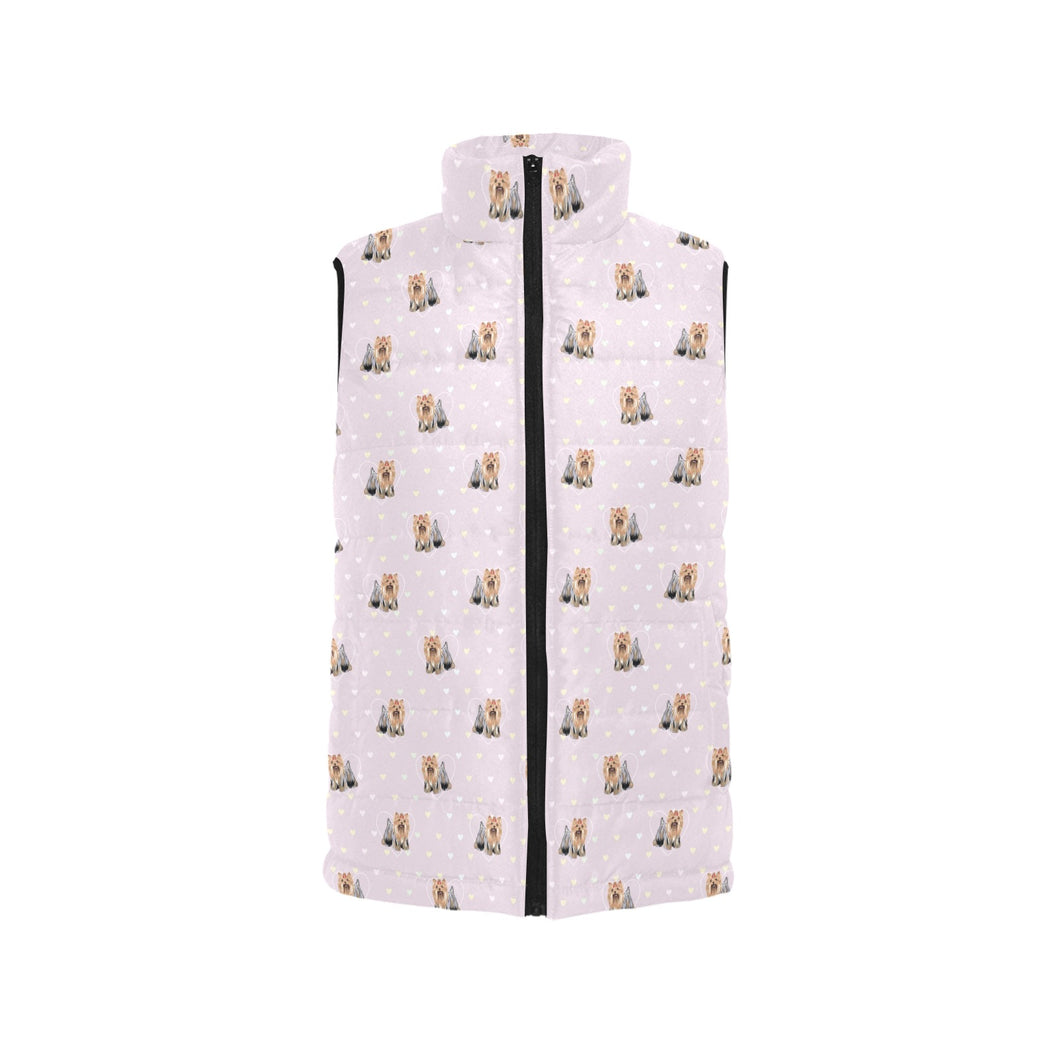 Yorkshire Terrier Pattern Print Design 02 Men's Padded Vest