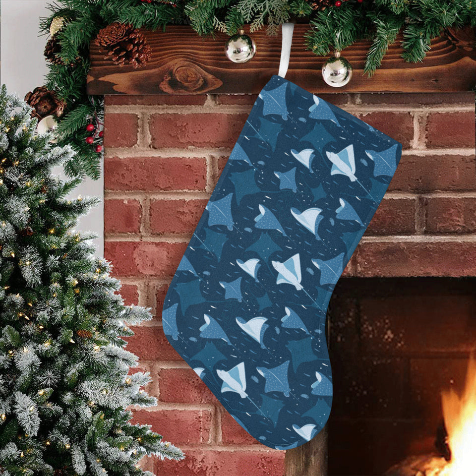Stingray Pattern Print Design 04 Christmas Stocking