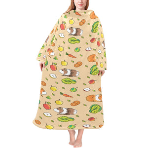 Guinea Pig Pattern Print Design 05 Blanket Robe with Sleeves