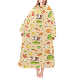 Guinea Pig Pattern Print Design 05 Blanket Robe with Sleeves