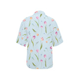 Watercolor Tulips pattern Women's All Over Print Hawaiian Shirt