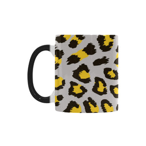 Gray Leopard print pattern Morphing Mug Heat Changing Mug