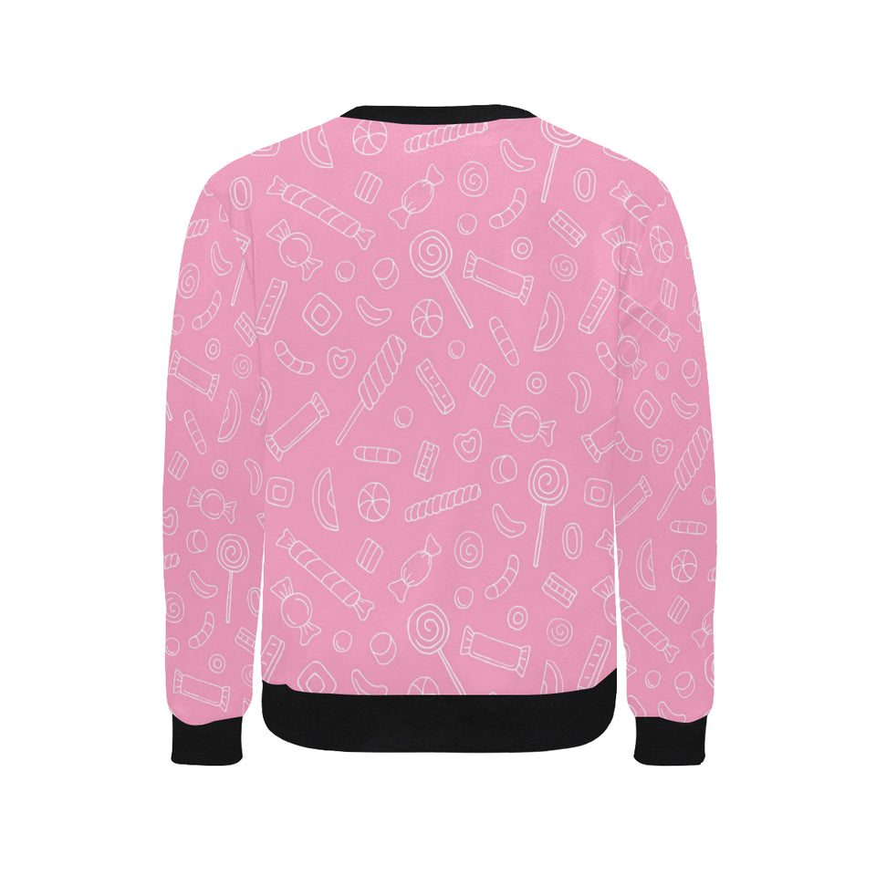 Sweet candy pink background Men's Crew Neck Sweatshirt