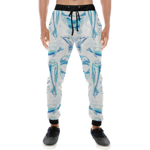 Watercolor dolphin pattern Unisex Casual Sweatpants