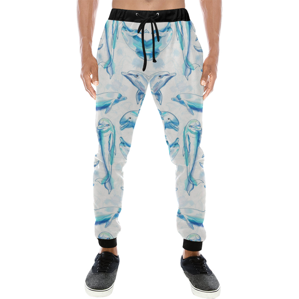 Watercolor dolphin pattern Unisex Casual Sweatpants