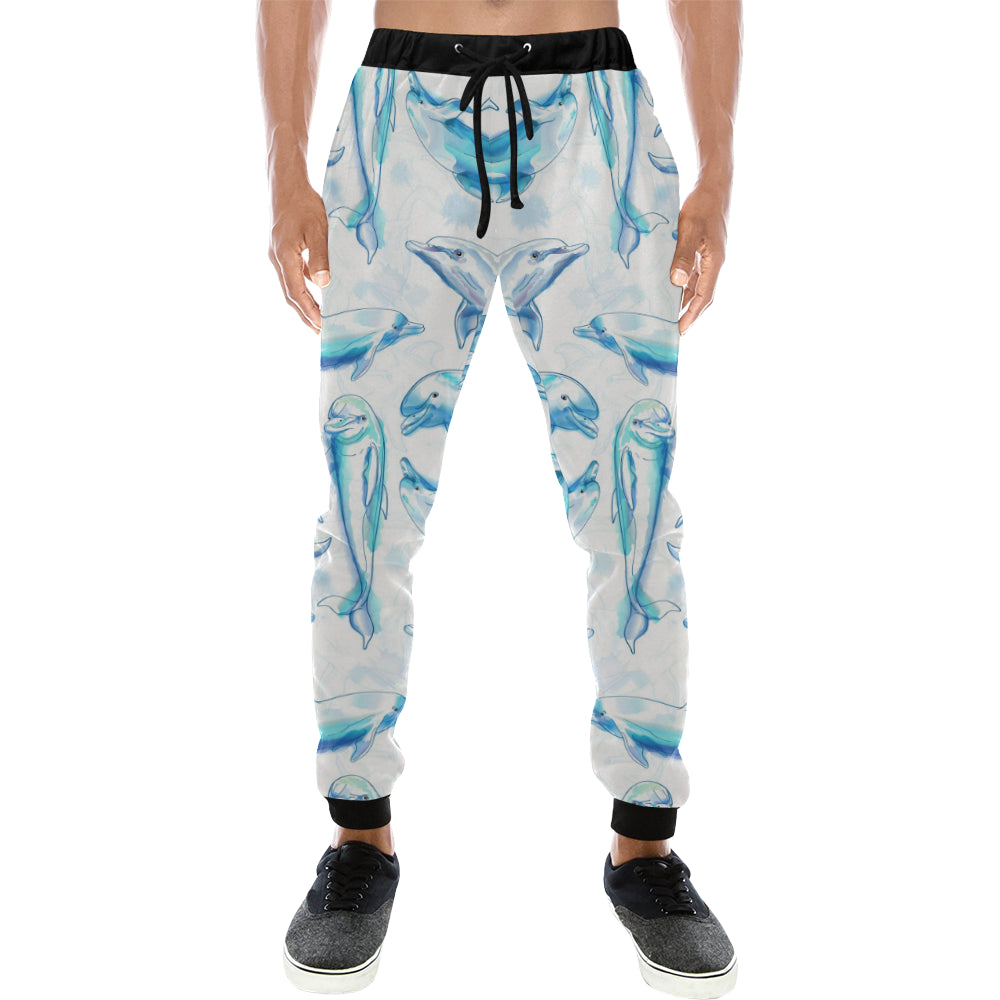 Watercolor dolphin pattern Unisex Casual Sweatpants