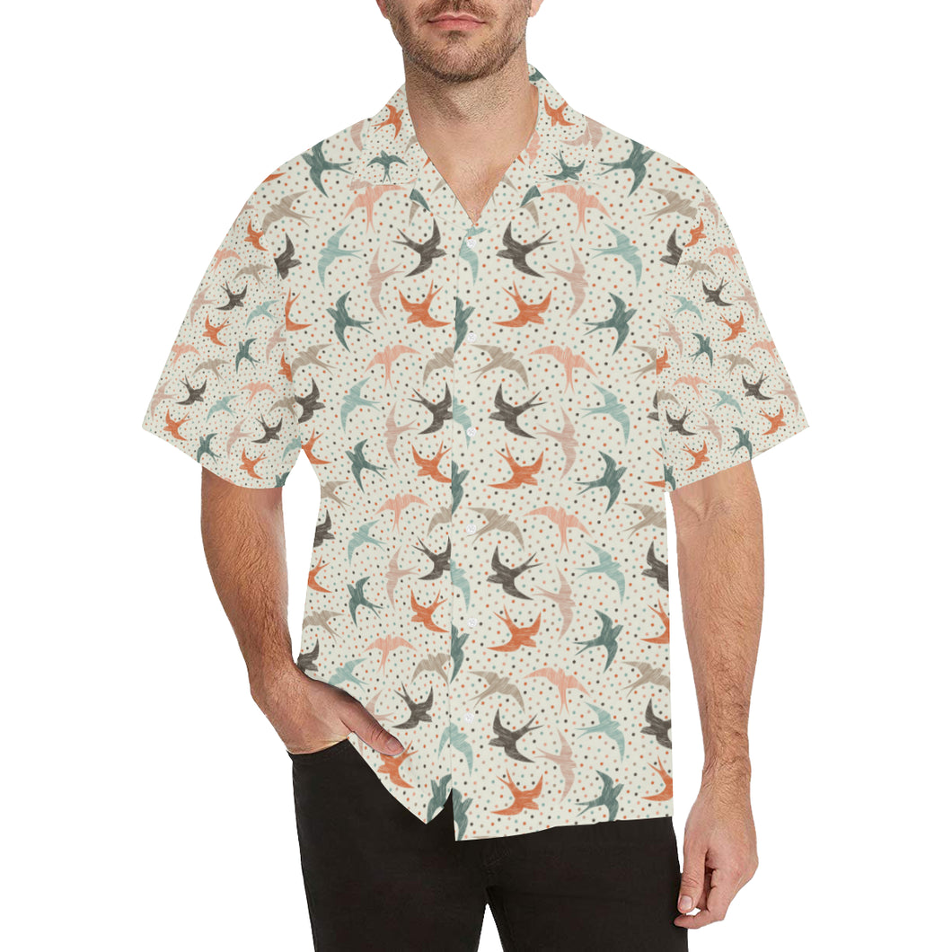 Swallow Pattern Print Design 02 Men's All Over Print Hawaiian Shirt (Model T58)