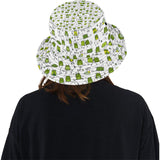 Sketch funny frog pattern Unisex Bucket Hat