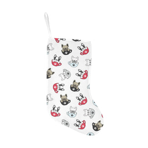 French bulldog cup paw pattern Christmas Stocking