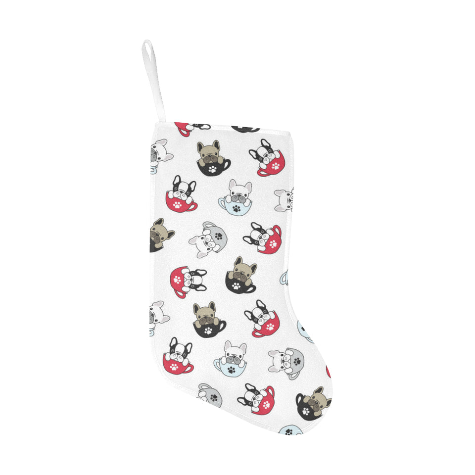 French bulldog cup paw pattern Christmas Stocking