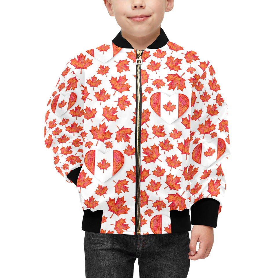 Canada Pattern Print Design 02 Kids' Boys' Girls' Bomber Jacket