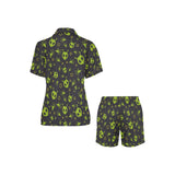 Alien Pattern Print Design 02 Women's V-Neck Short Pajama Set