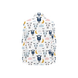 Cute sleeping sheep moon cloud pattern Women's Long Sleeve Polo Shirt