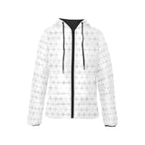 Airplane print pattern Women's Padded Hooded Jacket