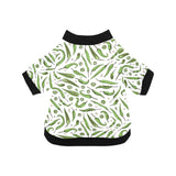 Hand drawn sketch style green Chili peppers patter All Over Print Pet Dog Round Neck Fuzzy Shirt
