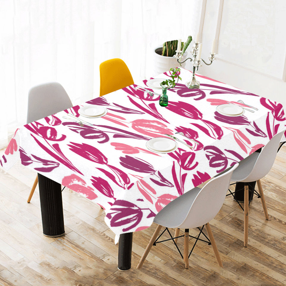 pink sketch tulip pattern Tablecloth