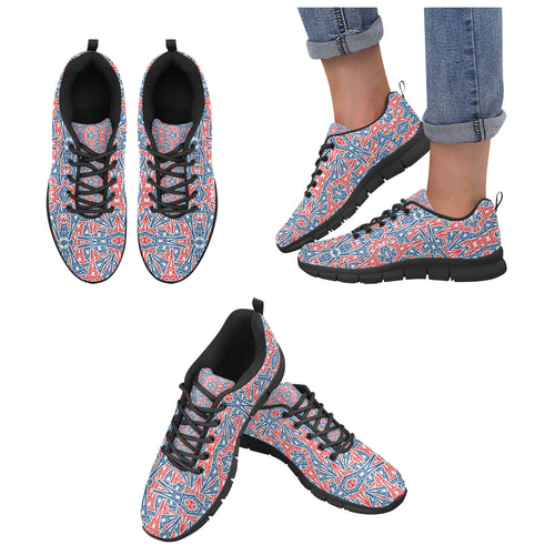 Blue Red Eiffel Tower Pattern Print Design 02 Women's Sneaker Shoes