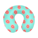 Grapefruit green background U-Shaped Travel Neck Pillow