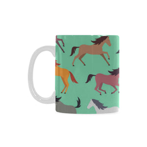 Colorful horses pattern Classical White Mug (Fulfilled In US)