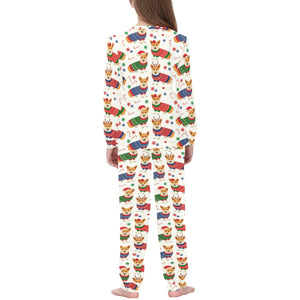 Corgi Christmas Pattern Kids' Boys' Girls' All Over Print Pajama Set