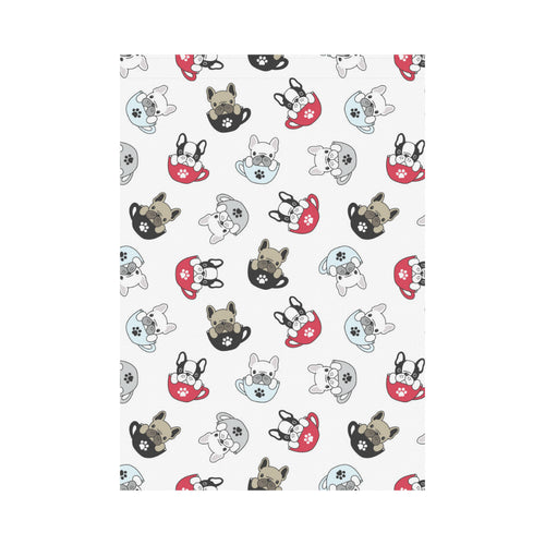 French bulldog cup paw pattern House Flag Garden Flag