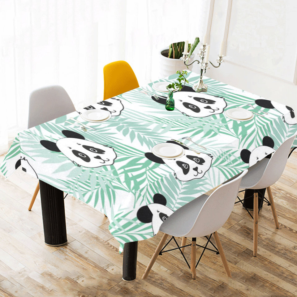 Panda pattern tropical leaves background Tablecloth
