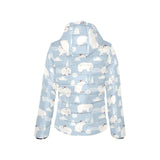 Cute polar bears Christmas decoration pattern Women's Padded Hooded Jacket