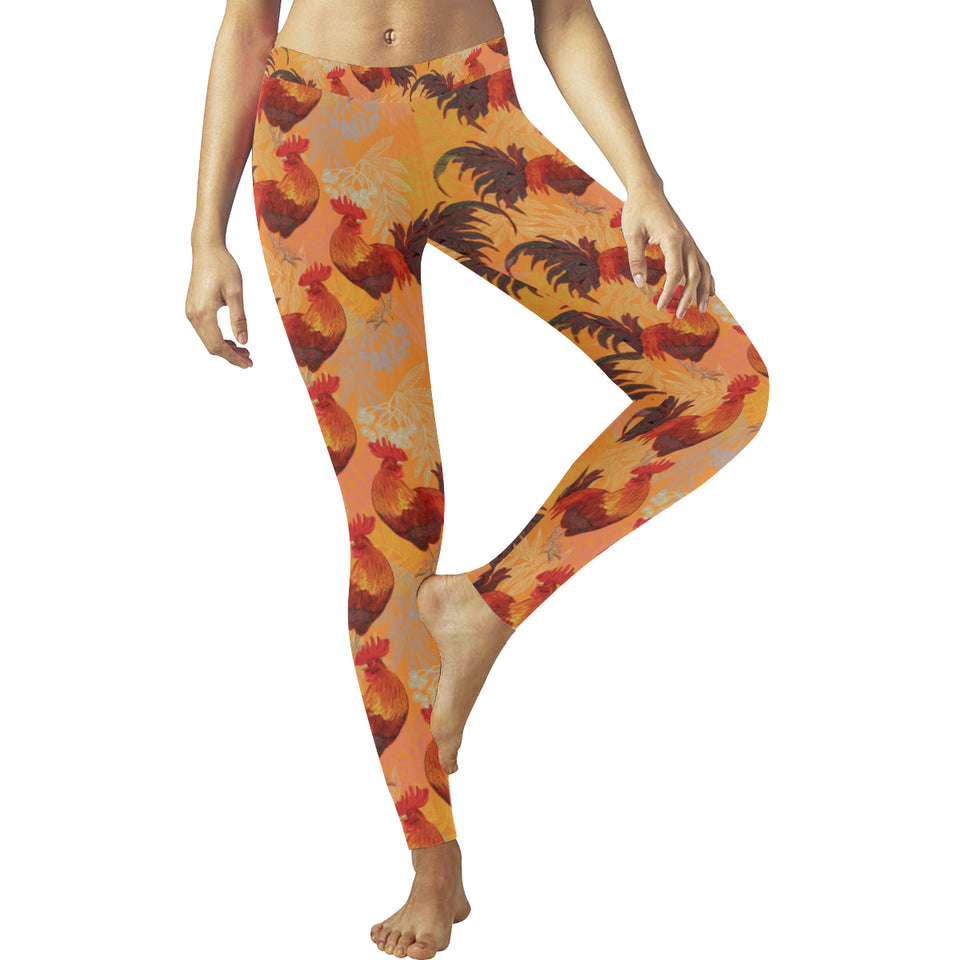 red rooster chicken cock pattern Women's Legging Fulfilled In US