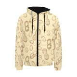 hand drawn peanuts pattern Men's Padded Hooded Jacket