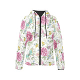 Hand drawn butterfly rose Women's Padded Hooded Jacket