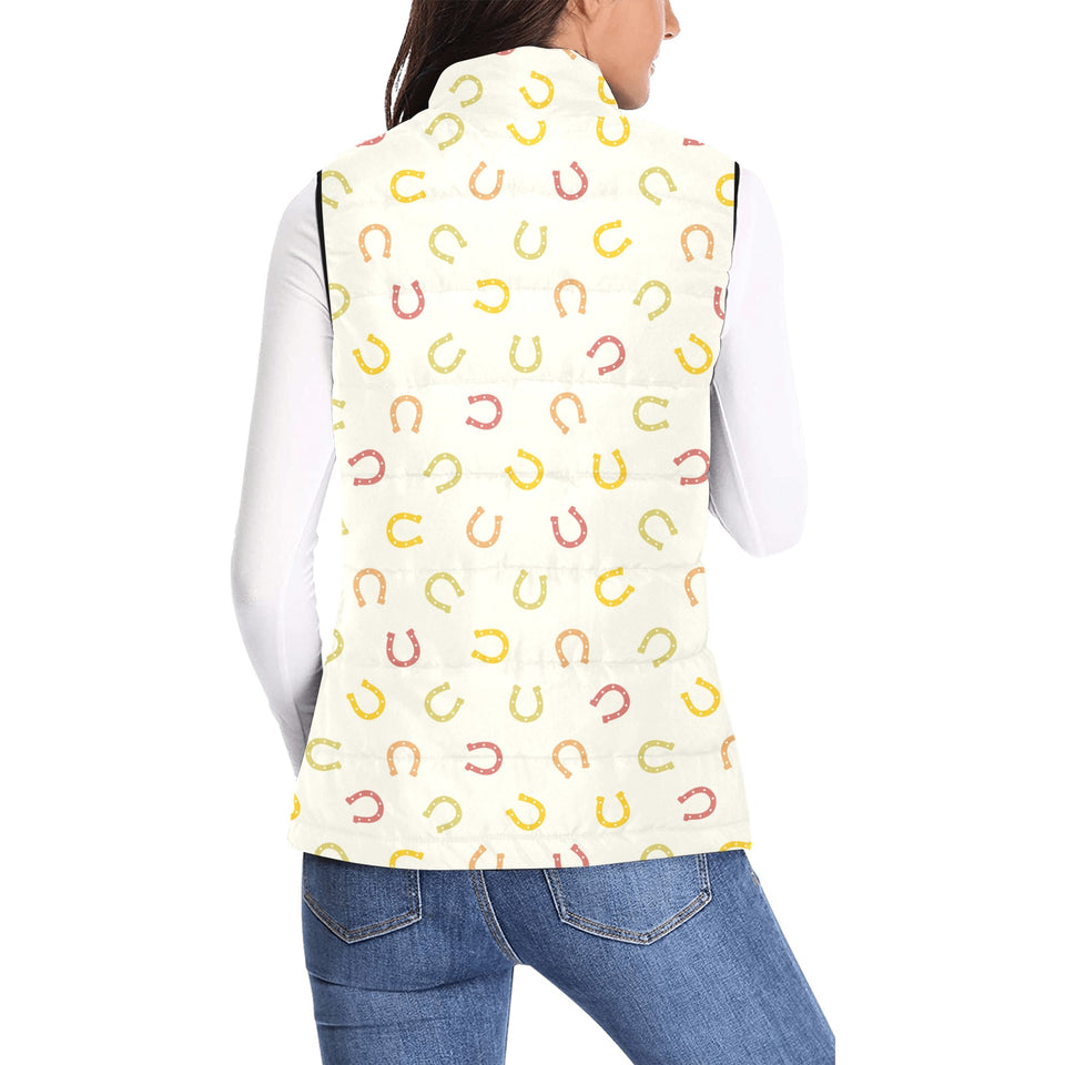 Horseshoes Pattern Print Design 02 Women's Padded Vest