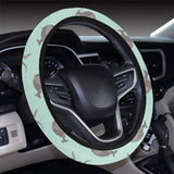 Kangaroo pattern background Car Steering Wheel Cover