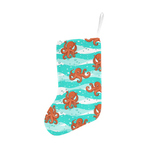 Octopuses sea wave background Christmas Stocking