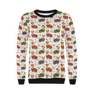 Corgi Christmas Pattern Women's Crew Neck Sweatshirt